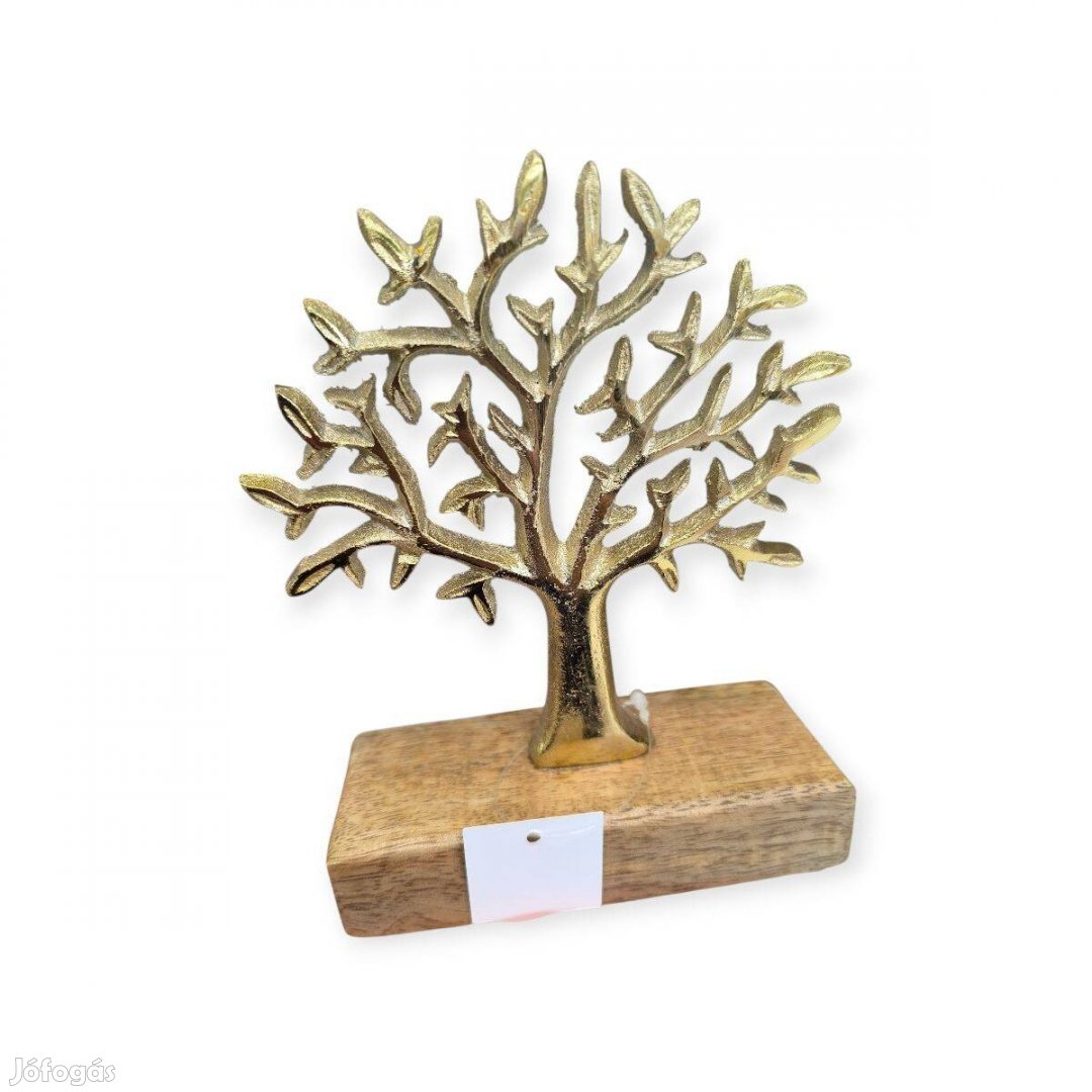 Életfa asztaldísz fémes arany színben 12,5x5x16,5 cm