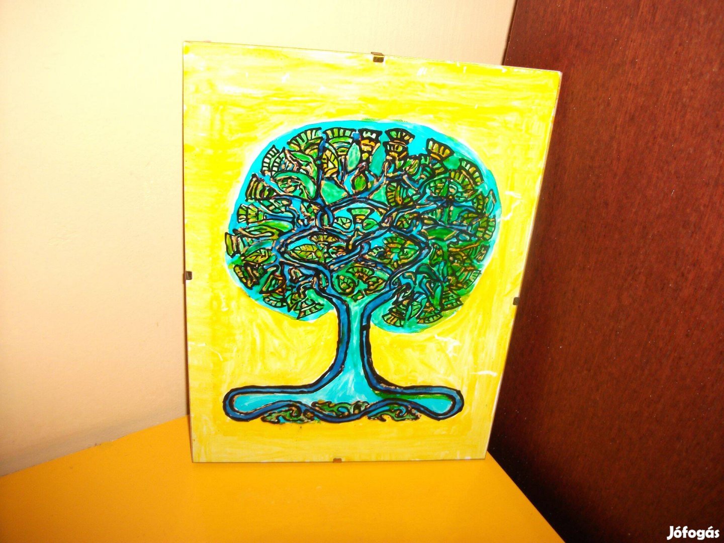 Életfa üvegkép - kézifestés