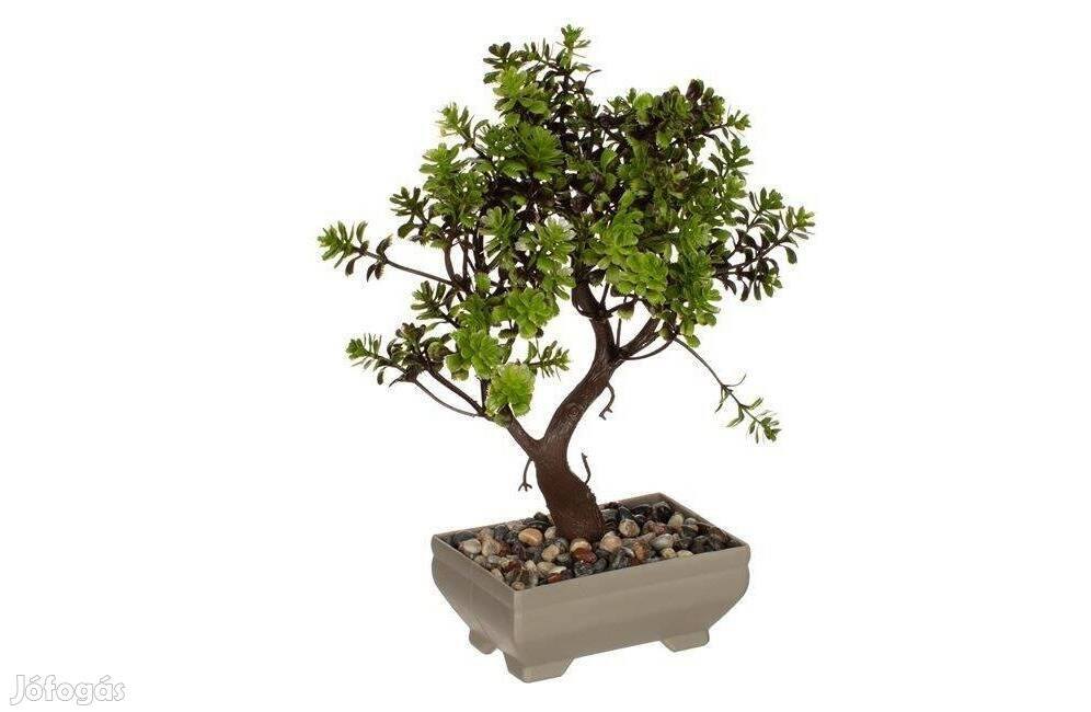 Élethű műanyag bonsai edény kavicsokkal 26 cm