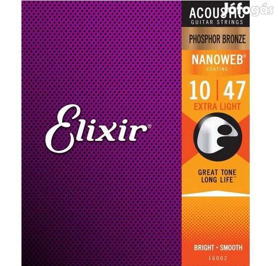 Elixir 16002 Akusztikus Gitárhúr Foszfor Bronz 10/47  (4647)