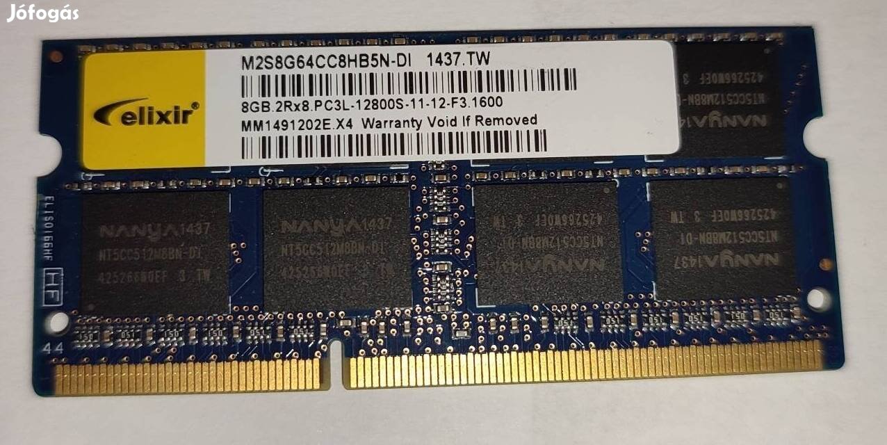 Elixir 8GB 2RX8 DDR3 PC3L-12800S memória Ram M2S8G64CC8HB5N-DI