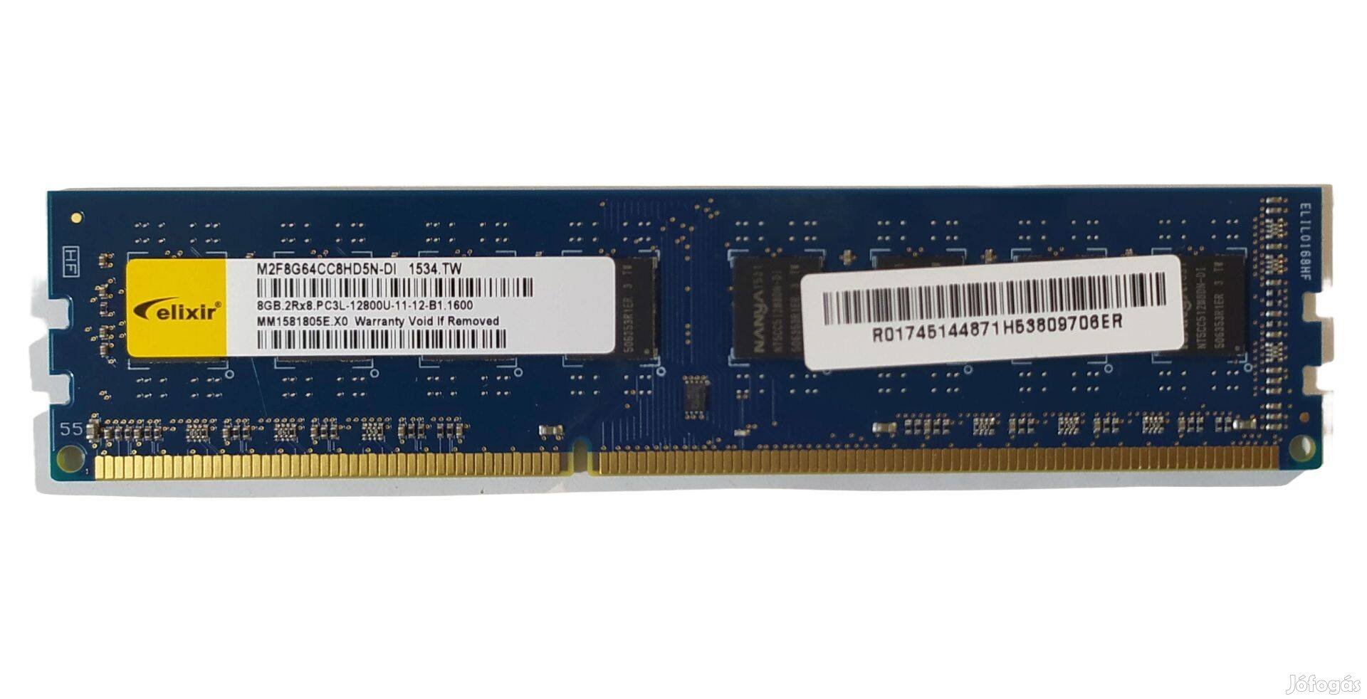 Elixir 8GB DDR3 1600MHz memória