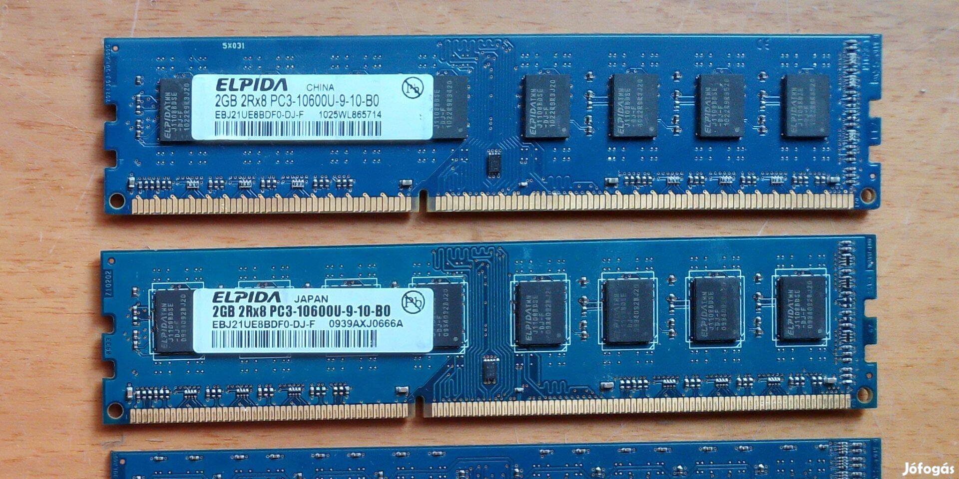 Elpida 4GB (2x2GB) DDR3 1333MHz PC memória, RAM