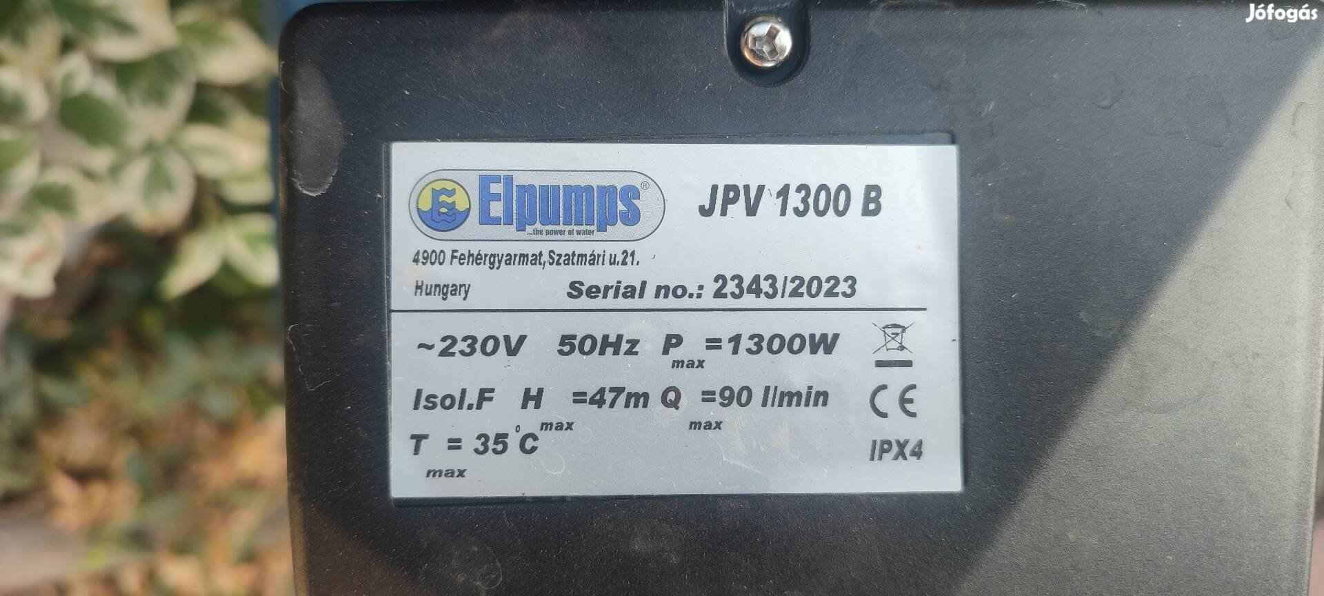 Elpumps Jpv 1300 új!