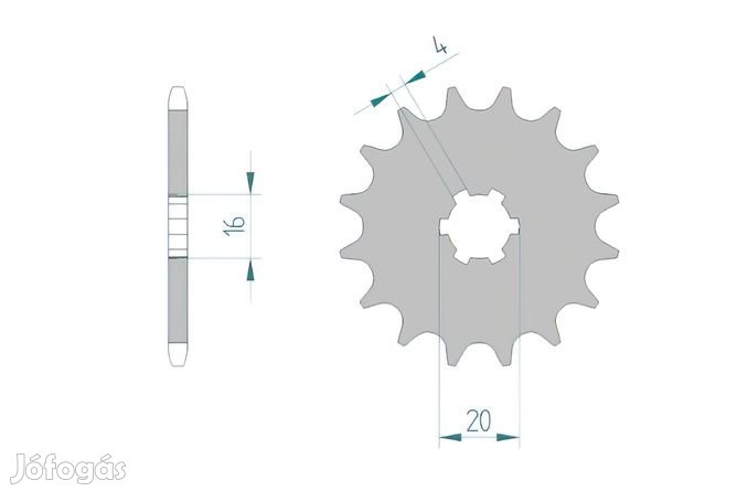 Első lánckerék 420 Afam 16 fog KX 65 / 85