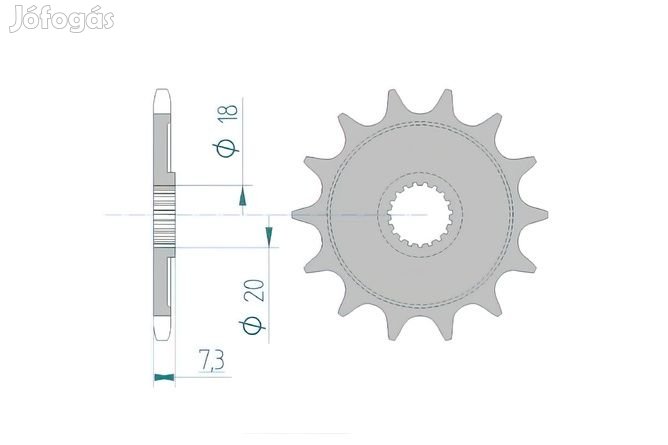 Első lánckerék Afam 12 fog CR 125