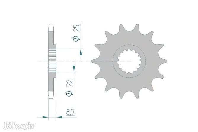 Első lánckerék Afam 12 fog KTM / Husqvarna / Beta részére