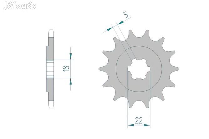 Első lánckerék Afam 12 fog KX 125