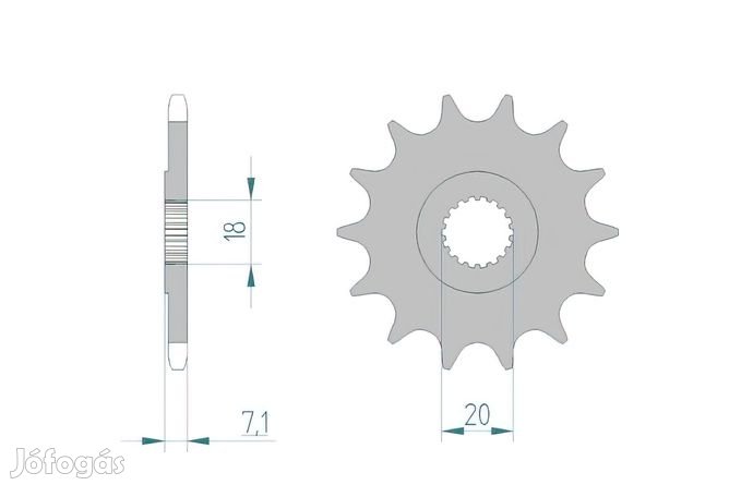 Első lánckerék Afam 12 fog RM 125