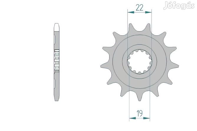 Első lánckerék Afam 12 fogú TC 250