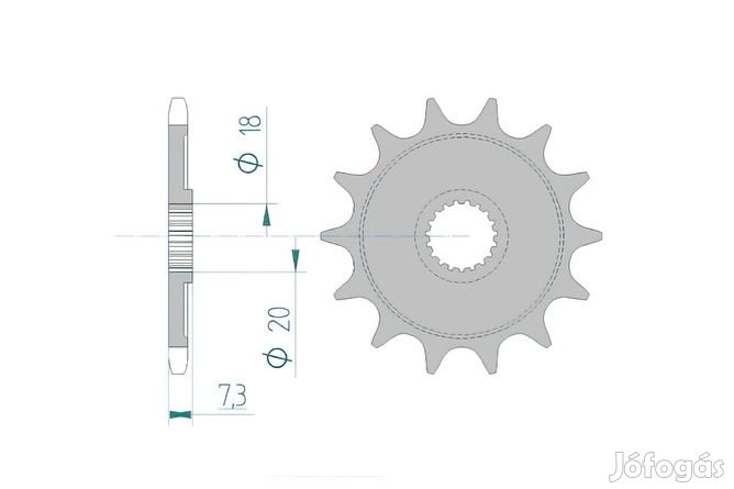 Első lánckerék Afam 13 fogú CR 125