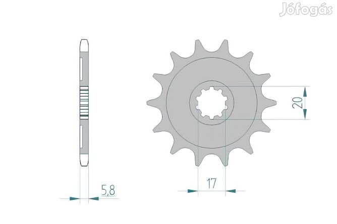 Első lánckerék Afam 14 fog KXF 250 2004-2005