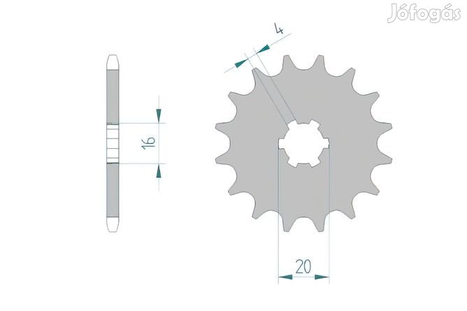 Első lánckerék Afam 420 / 15 fog KX 65 / 85