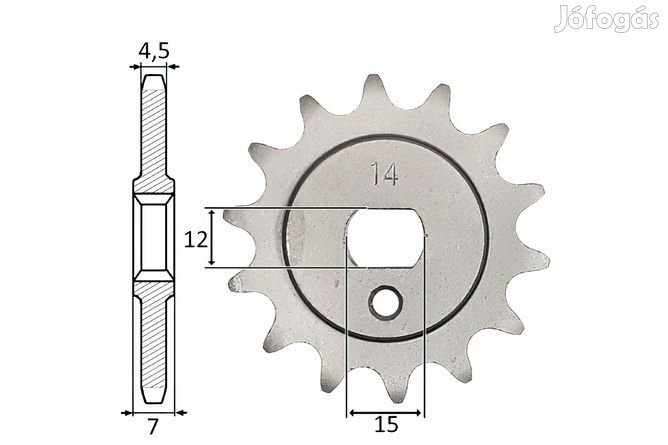 Első lánckerék IGM Kreidler 3V / 4V (415) 14 fogú