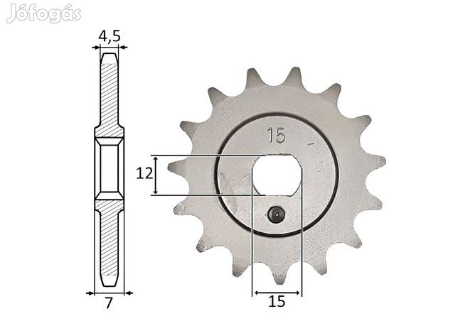 Első lánckerék IGM Kreidler 3V / 4V (415) 15 fogas