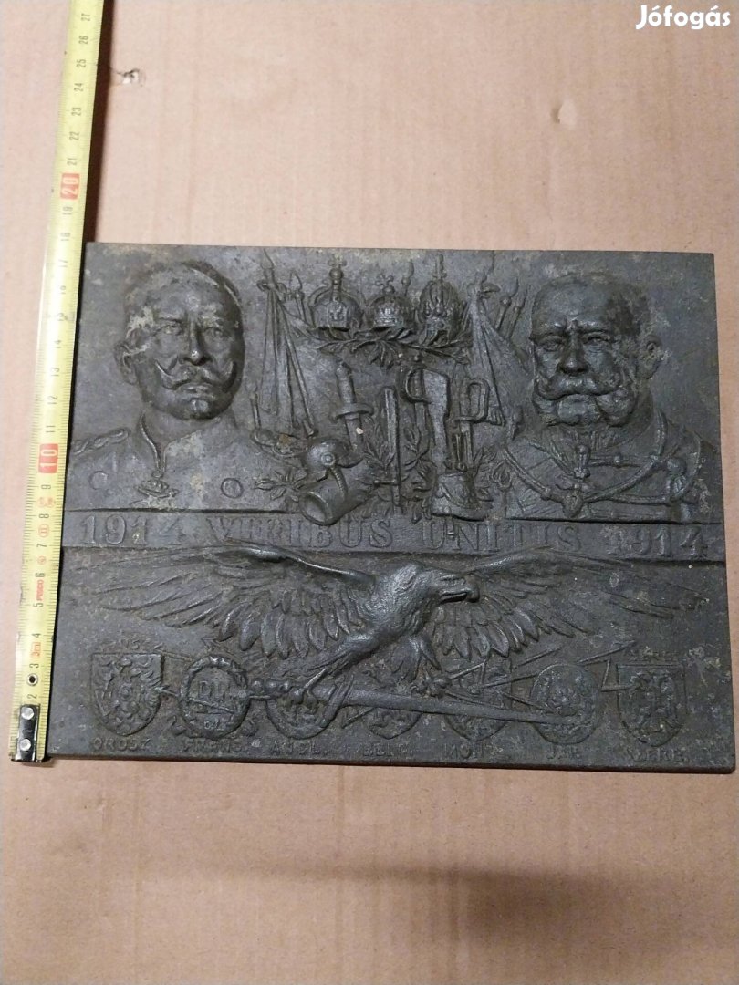 Első világháborús bronz tábla,plakett
