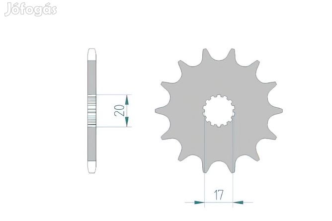 Elülső lánckerék Afam 12 fogú YZ 125 1990-2004