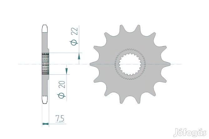 Elülső lánckerék Afam 14 fog Honda CR 125 / CRF 250