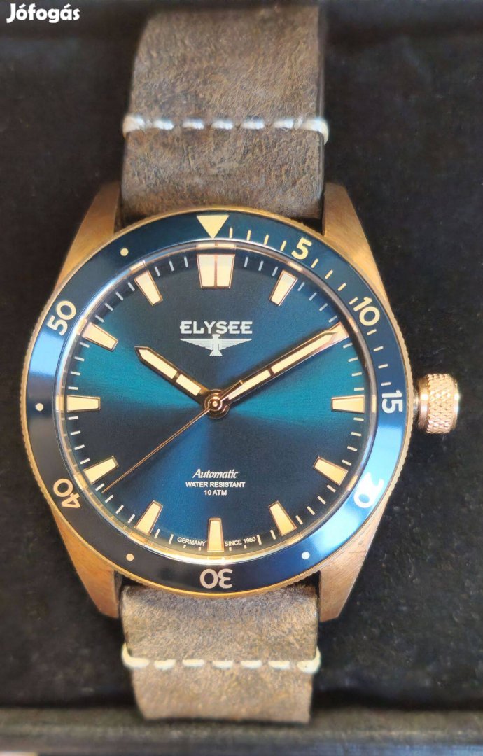 Elysee Bronz-Automata-Zafír üveges 41mm karóra (98021) / Teljesen Új