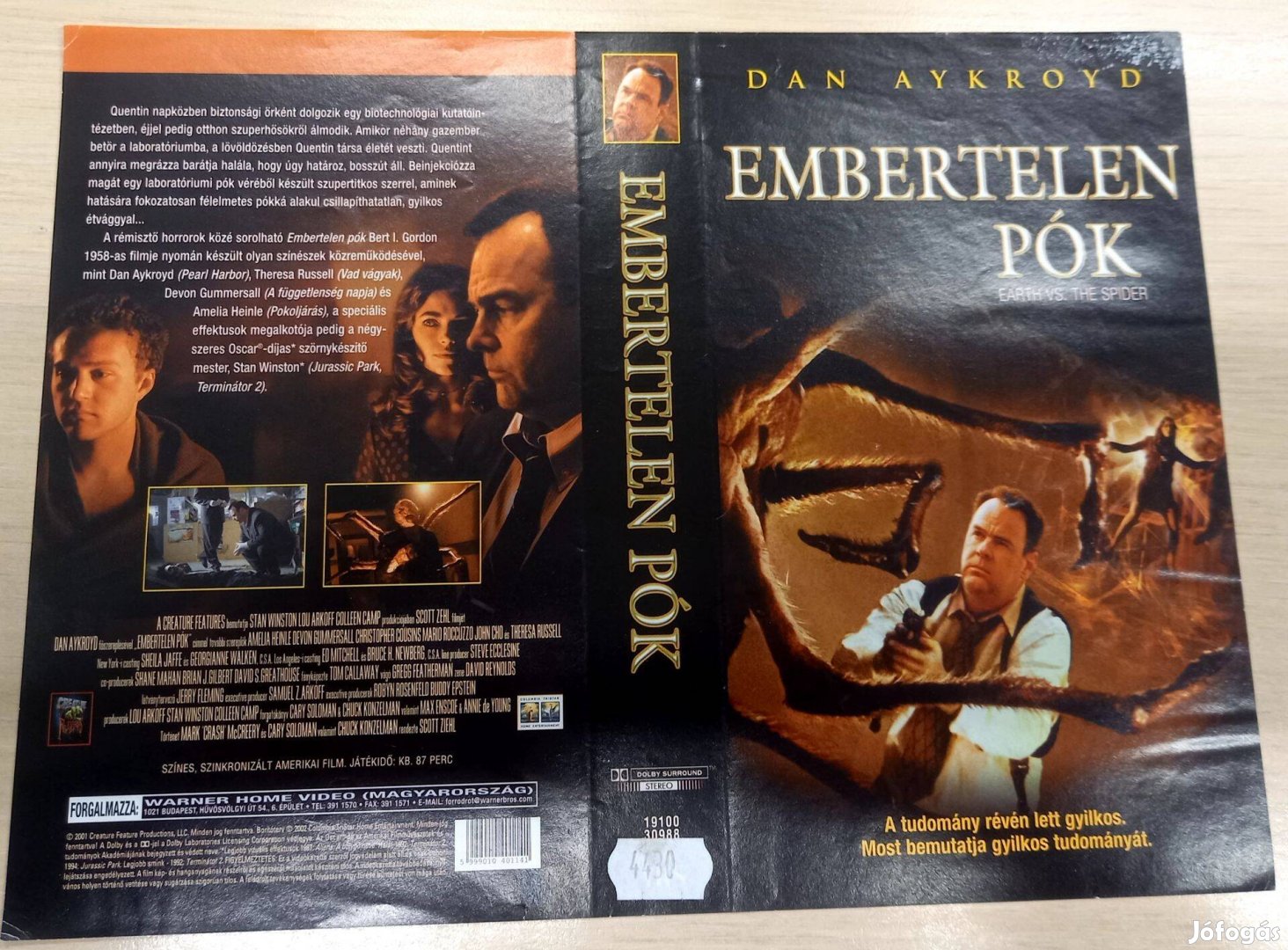 Embertelen pók - thriller vhs