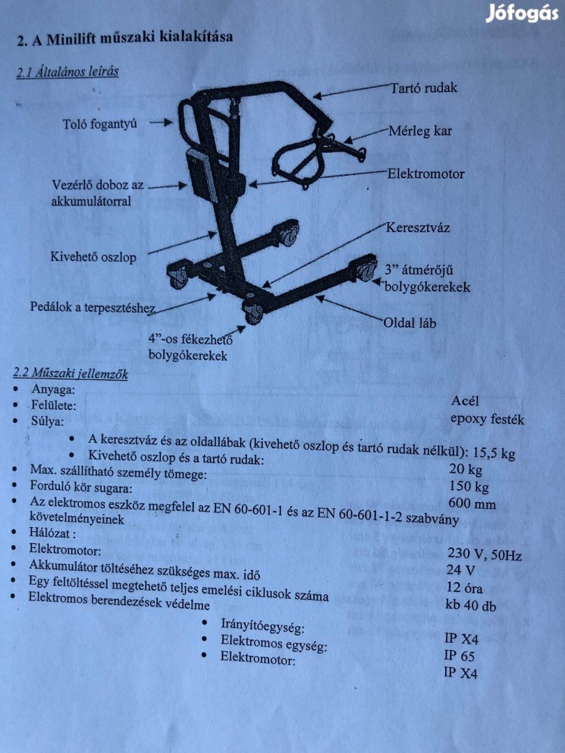 Emelő, minilift, betegemelő Új
