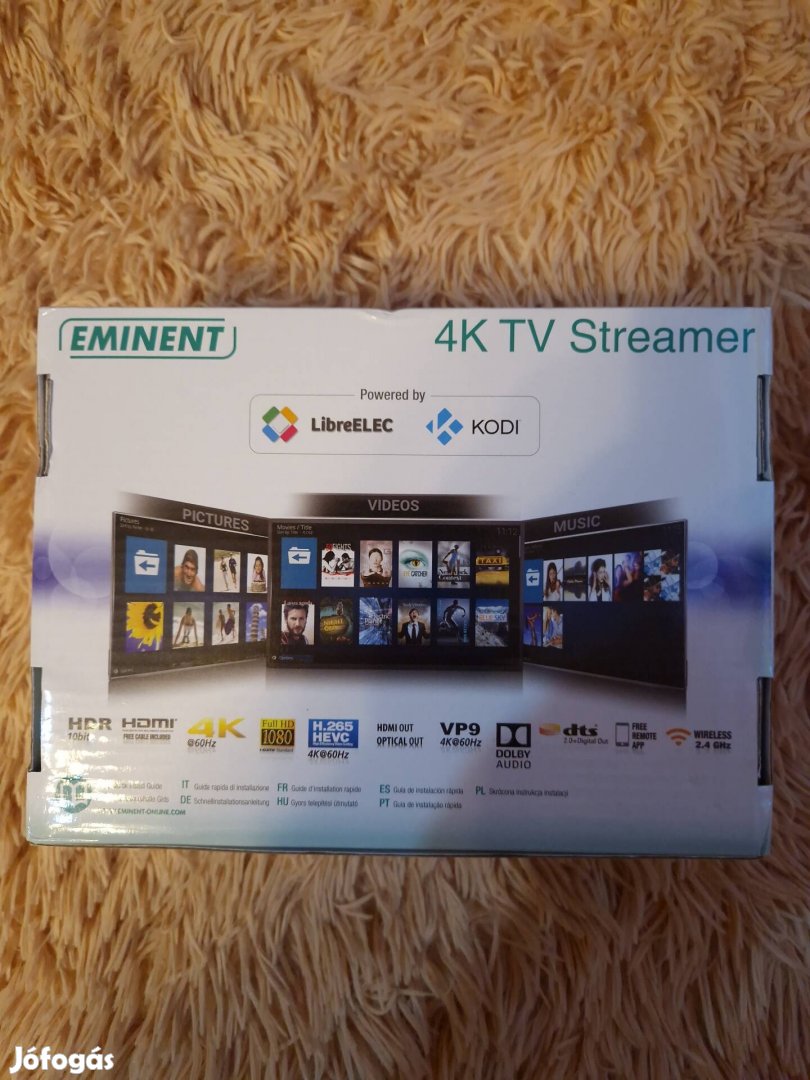 Eminent 4K Hdr Médialejátszó/garis/hdr10+/ kodi libreelec rendszer/