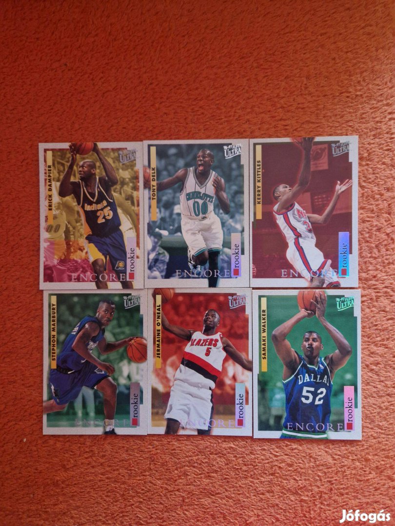 Encore Rookie Fleer Ultra1996-97 kosaras kártyák 6db