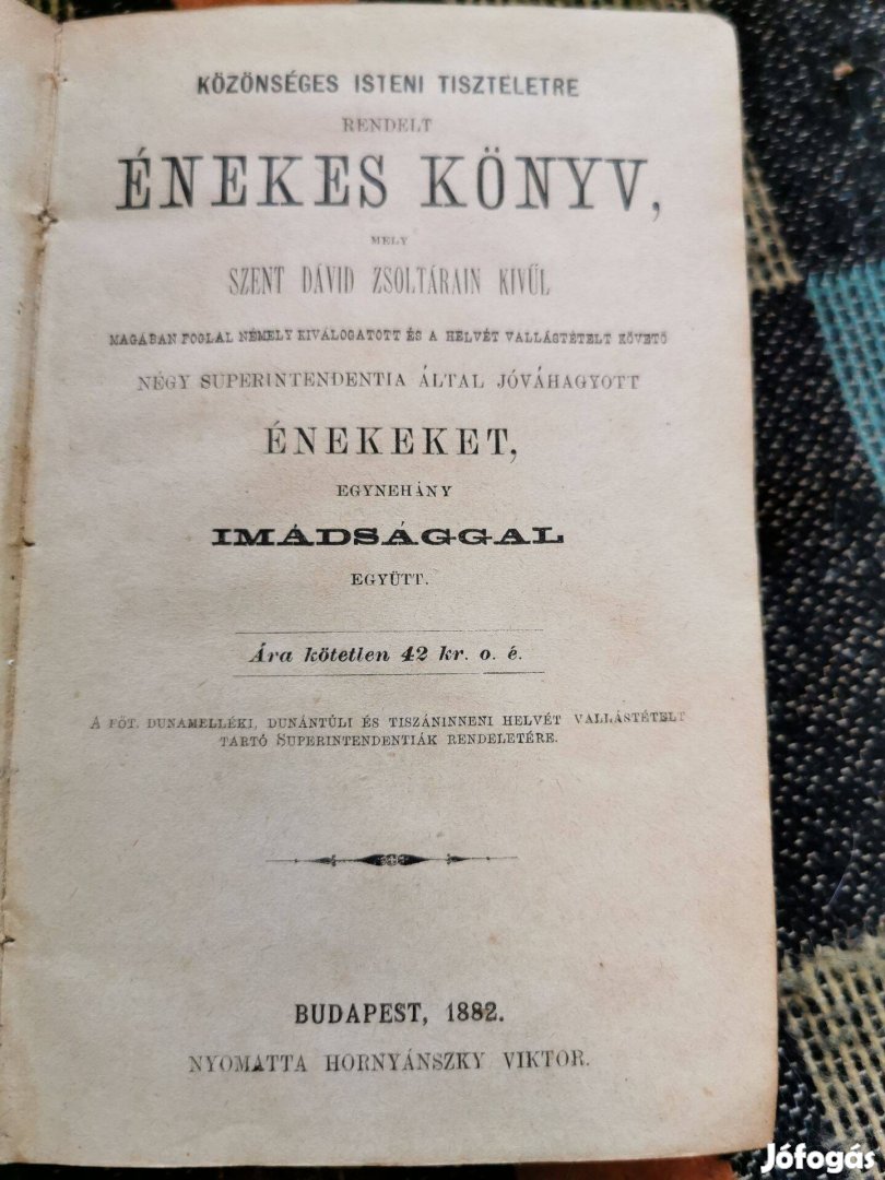 Énekes könyv 1882-ből