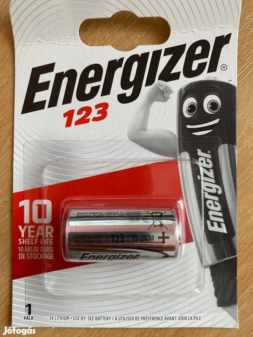 Energizer CR123 típusú Lítium Fotó Elem / 3V / 1500 mAh erősségű