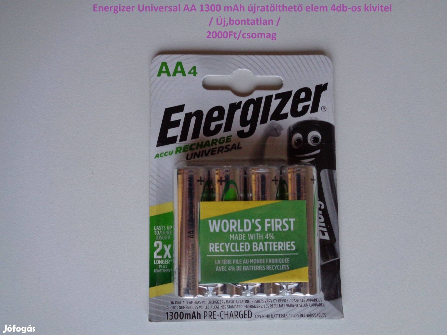 Energizer univerzális AA 1300 mAh újratölthető elem 4db-os kivitel