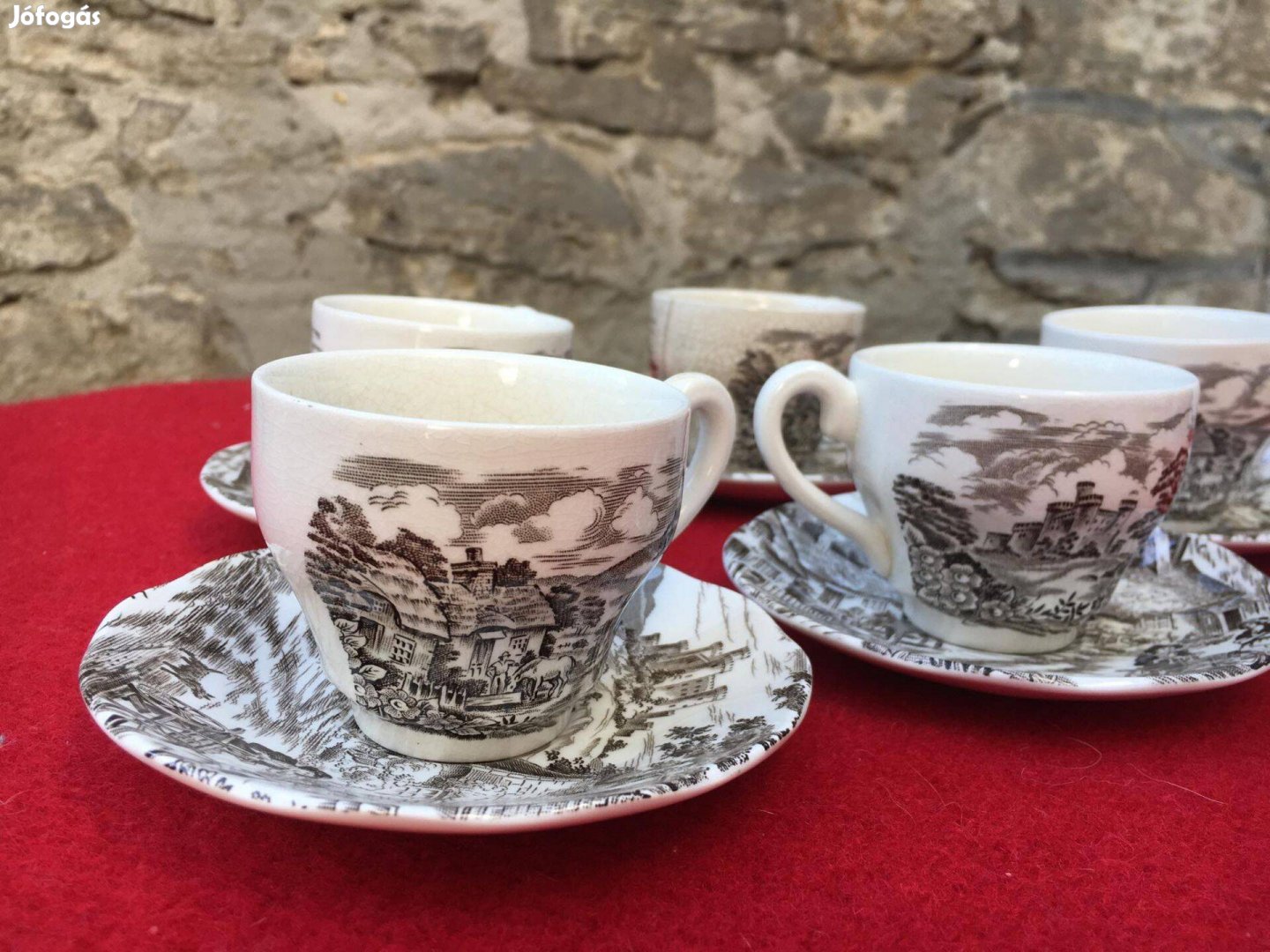 Enoch Wedgwood kávés szett (Old English Village espresso set) x5