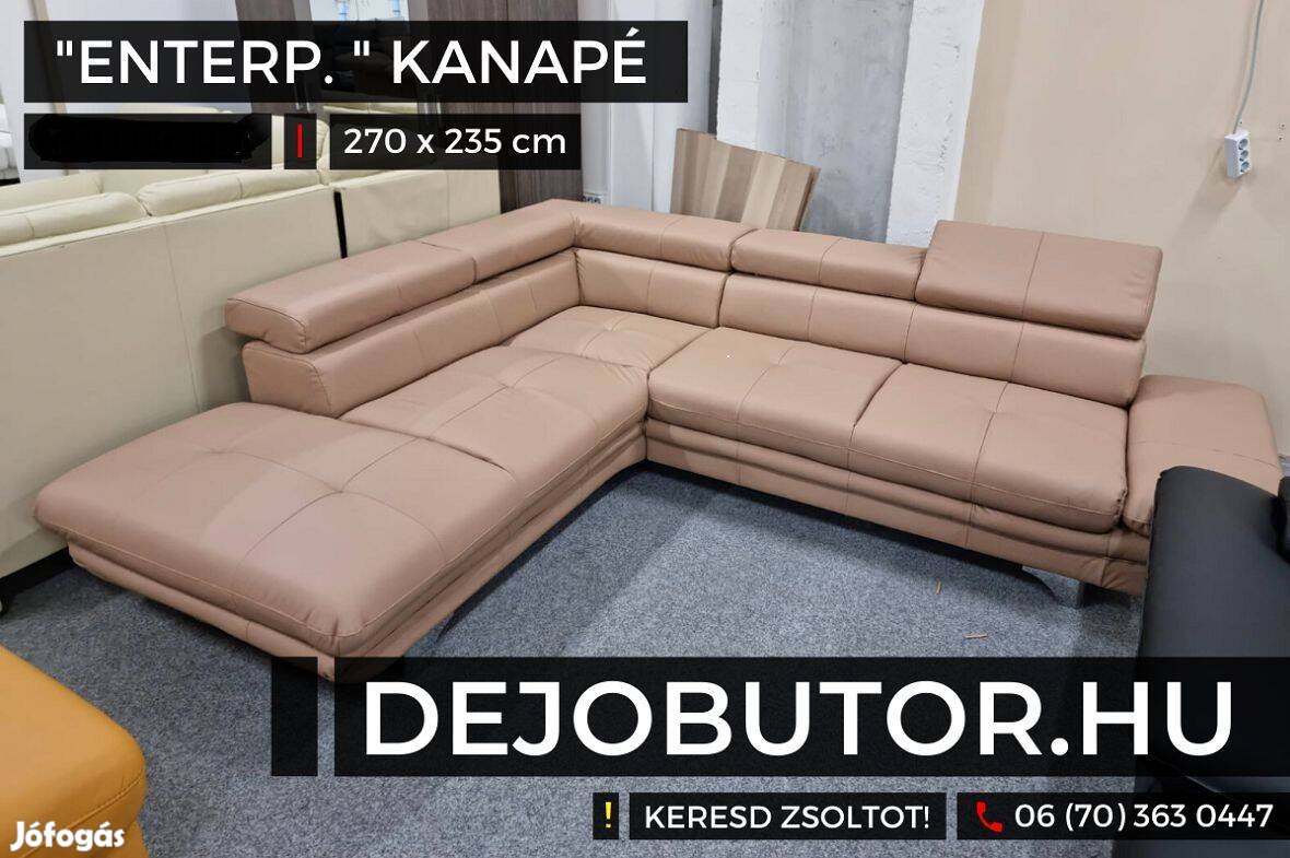 Enterprice valódi bőr sarok kanapé ülőgarnitúra 240x205 cm fix bútor