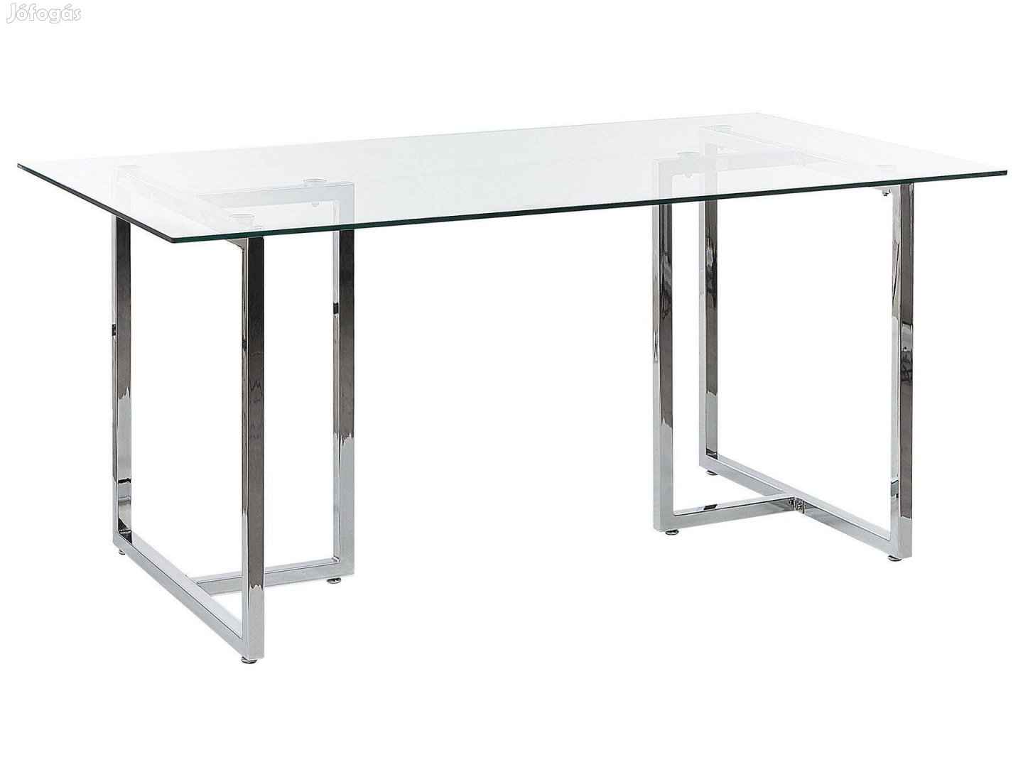 Envia fémvázas étkezőasztal üveglappal 160 x 90 cm (ezüst) 19954-55