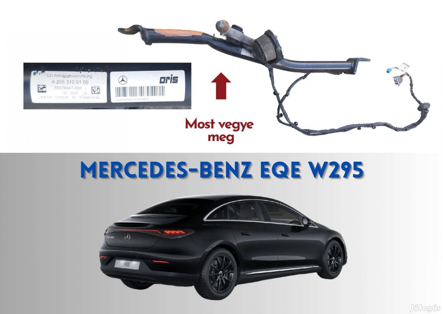 Enz Eqe W295 vonóhorog vontatókar sérült, javítható A2953100100