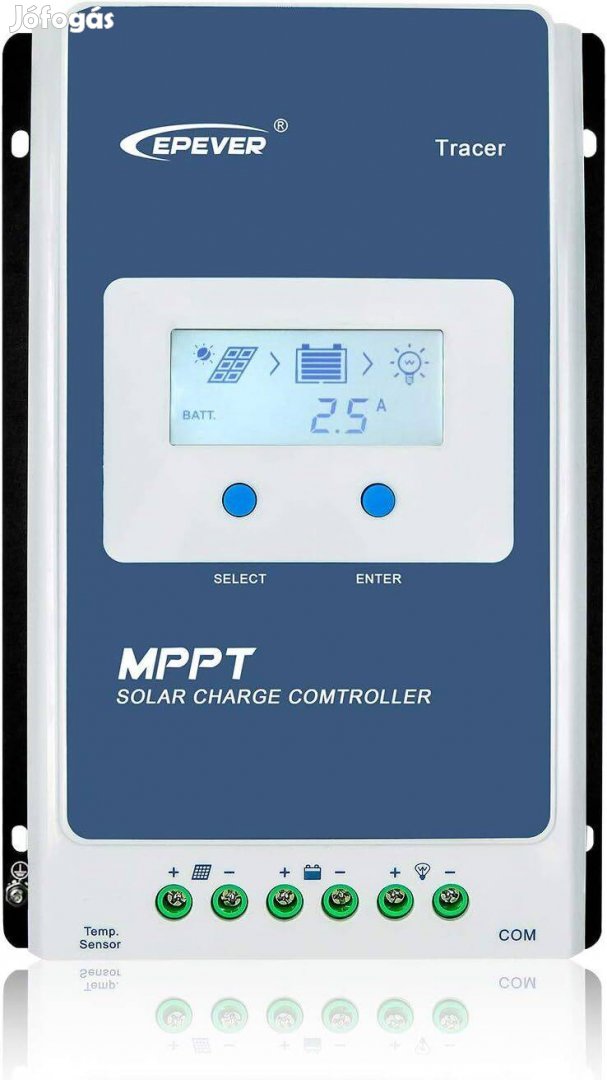 Epever Szolár Vezérlő, MPPT 40A, 12V 24V, maximum 1040 W, Tracer4210AN