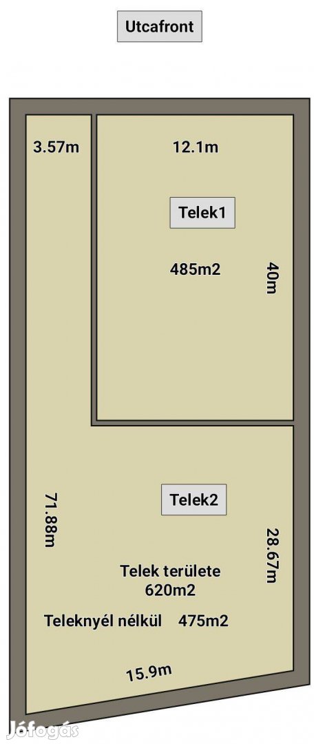 Építési telek 1105m2