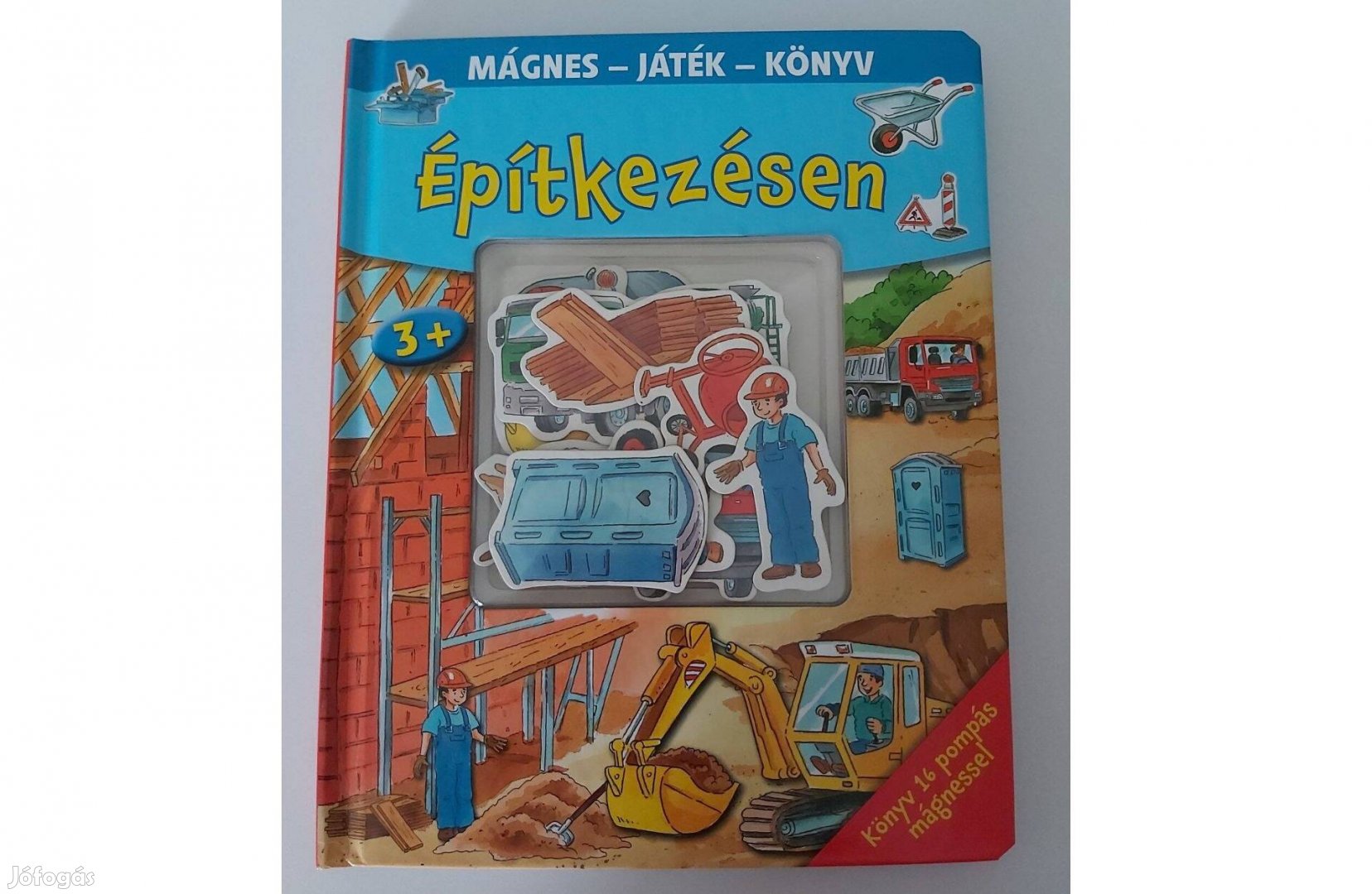 Építkezésen - Mágneses játszókönyv Mit csinál a kőműves a téglákkal?