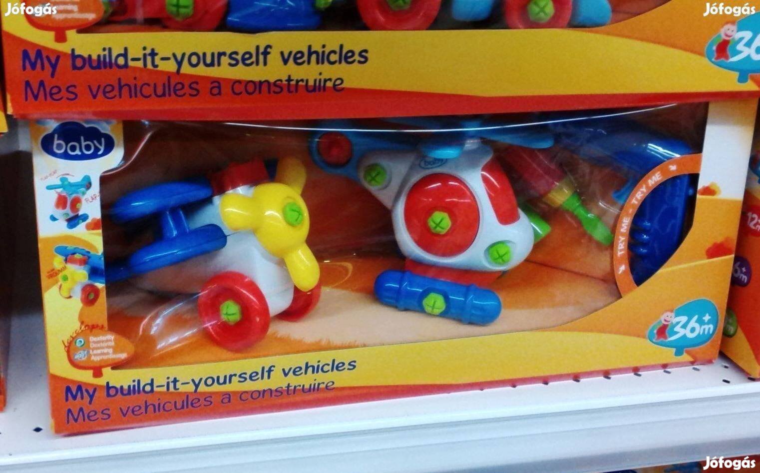 Építő szerelő játék repcsi +vonat KIS Kofferben Új