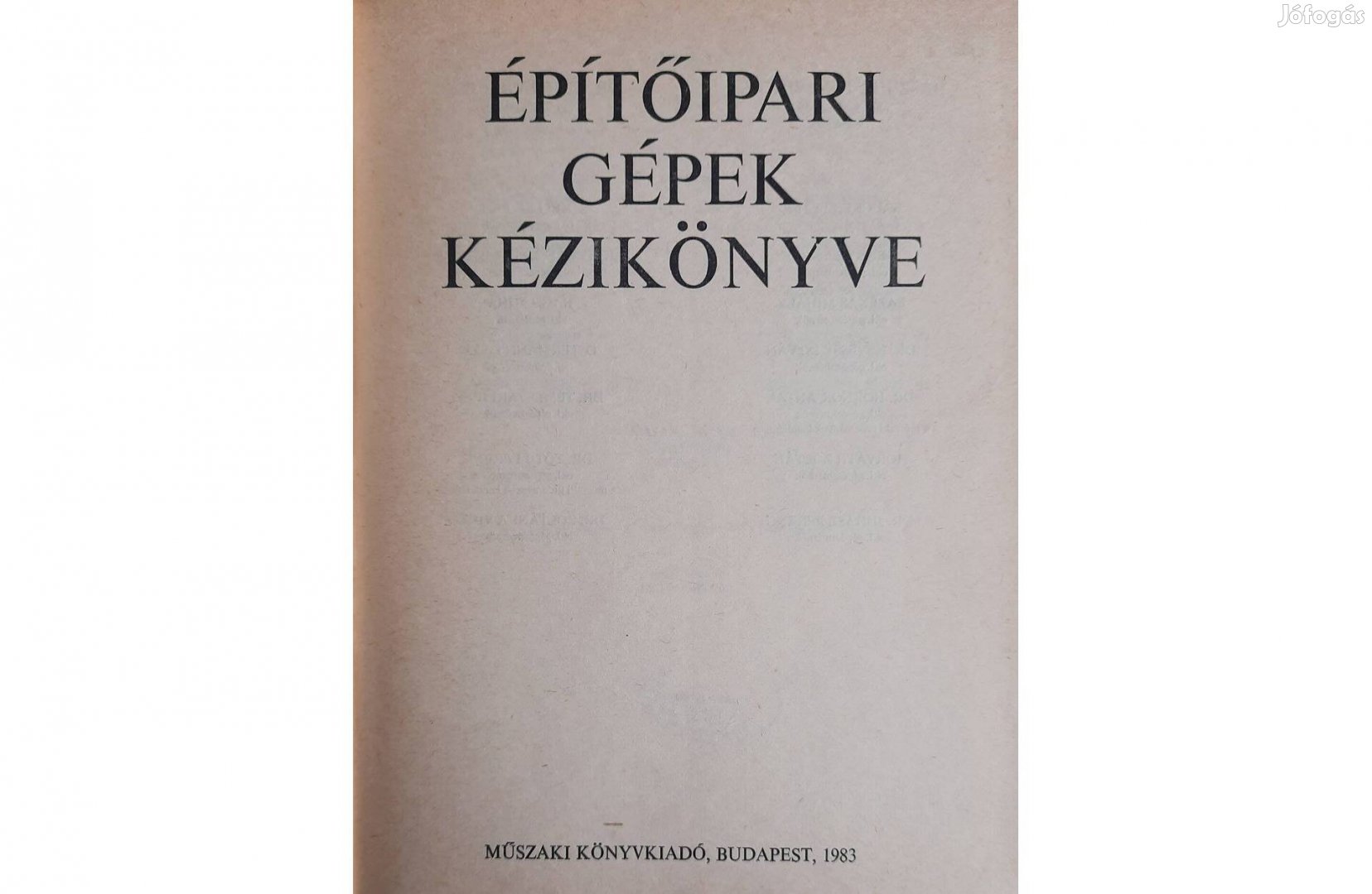 Építőipari gépek kézikönyve című könyv eladó