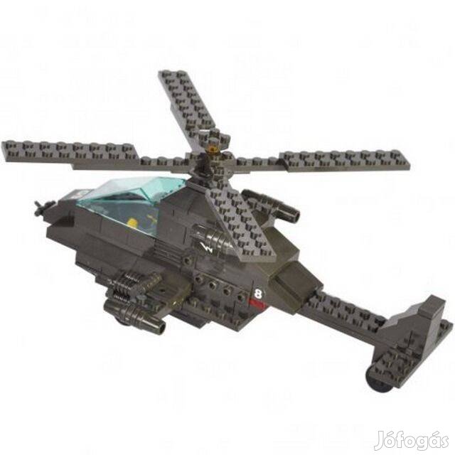 Építőjáték (Dobozos) -B6200- Katonai Apache helikopter (158db-os)_