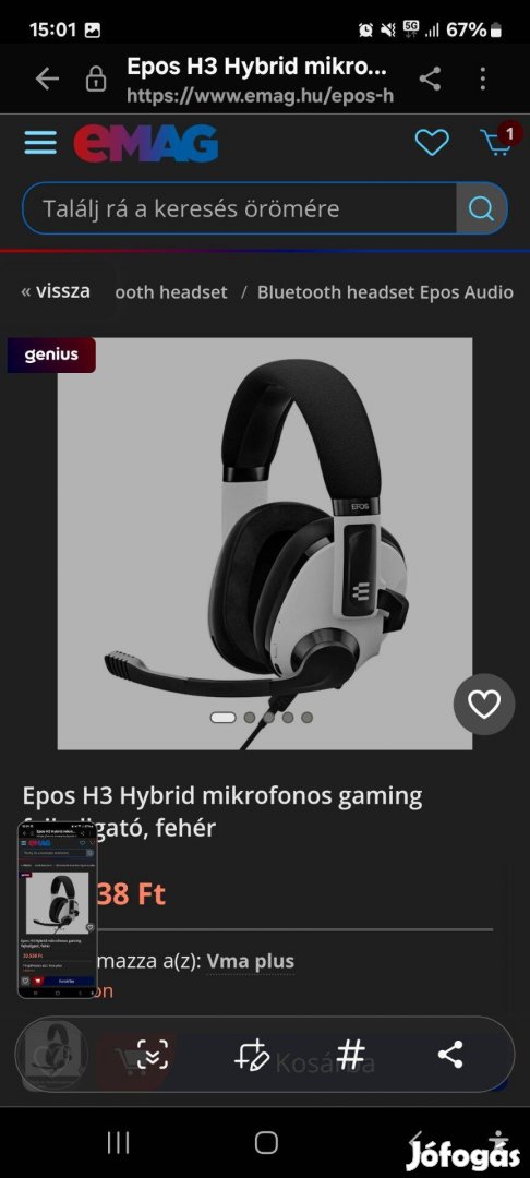 Epos H3 Hybrid mikrofonos gaming fejhallgató