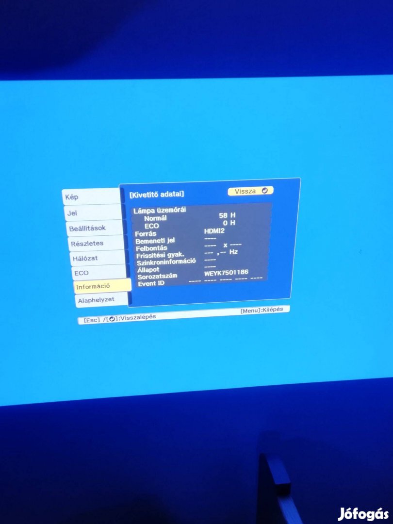 Epson EB-U32 Full HD Projektor, 58 lámpaóra Foxpost egyeztetés után!!!