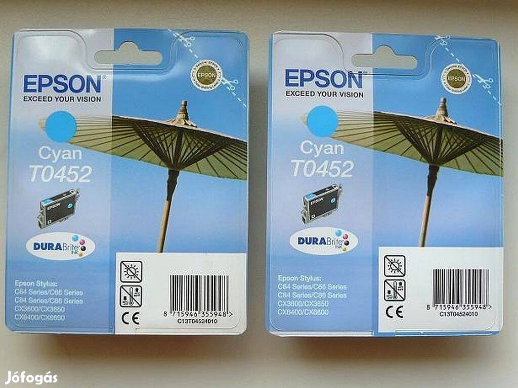 Epson T0452 kék; T04524010 ; Epson eredeti tintapatron = 2.540.-Ft