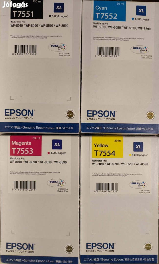 Epson nyomtató patron, festékpatron (T7551, T7552, T7553, T7554)