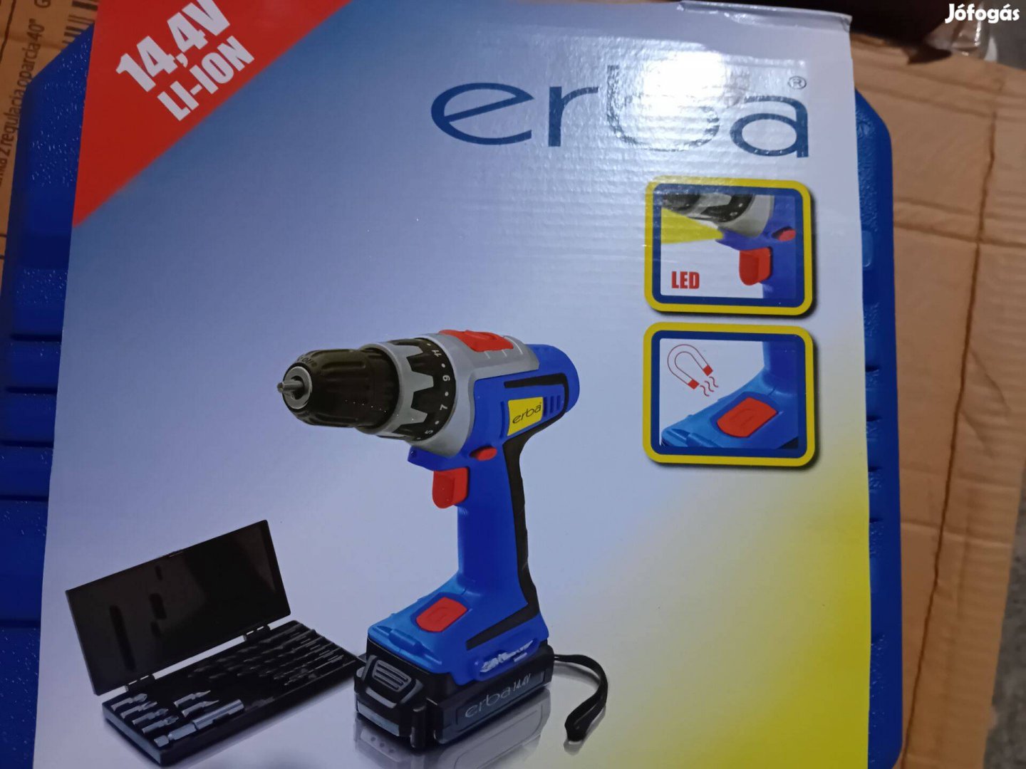 Erba Akkus csavarozó-fúrógép, Li-Ion, 18V, 2.0Ah akku+töltő Új!