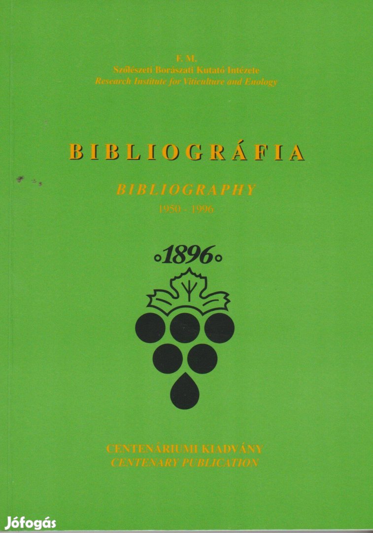 Erdősi Mária(szerk.): Bibliográfia (Bibliography 19501996)