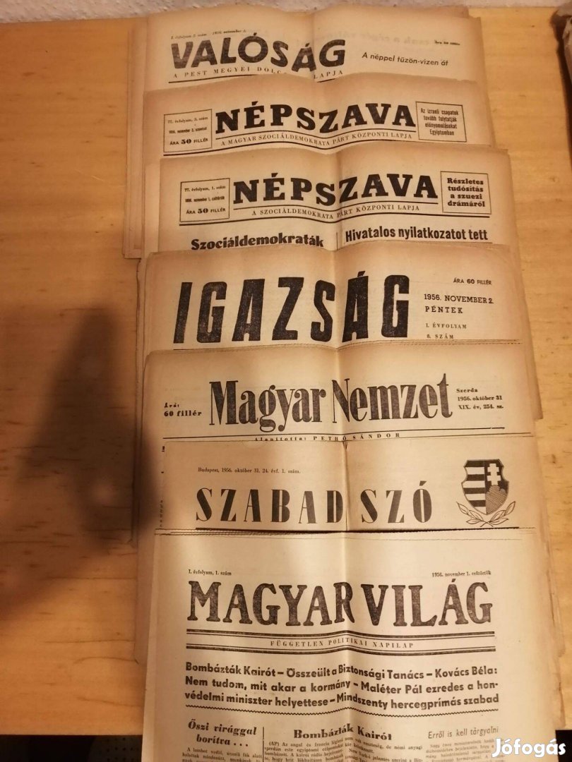 Eredeti 1956-os újságok