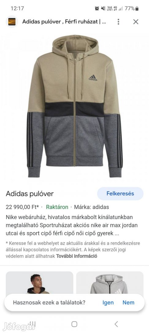 Eredeti Adidas kapucnis pulóver 