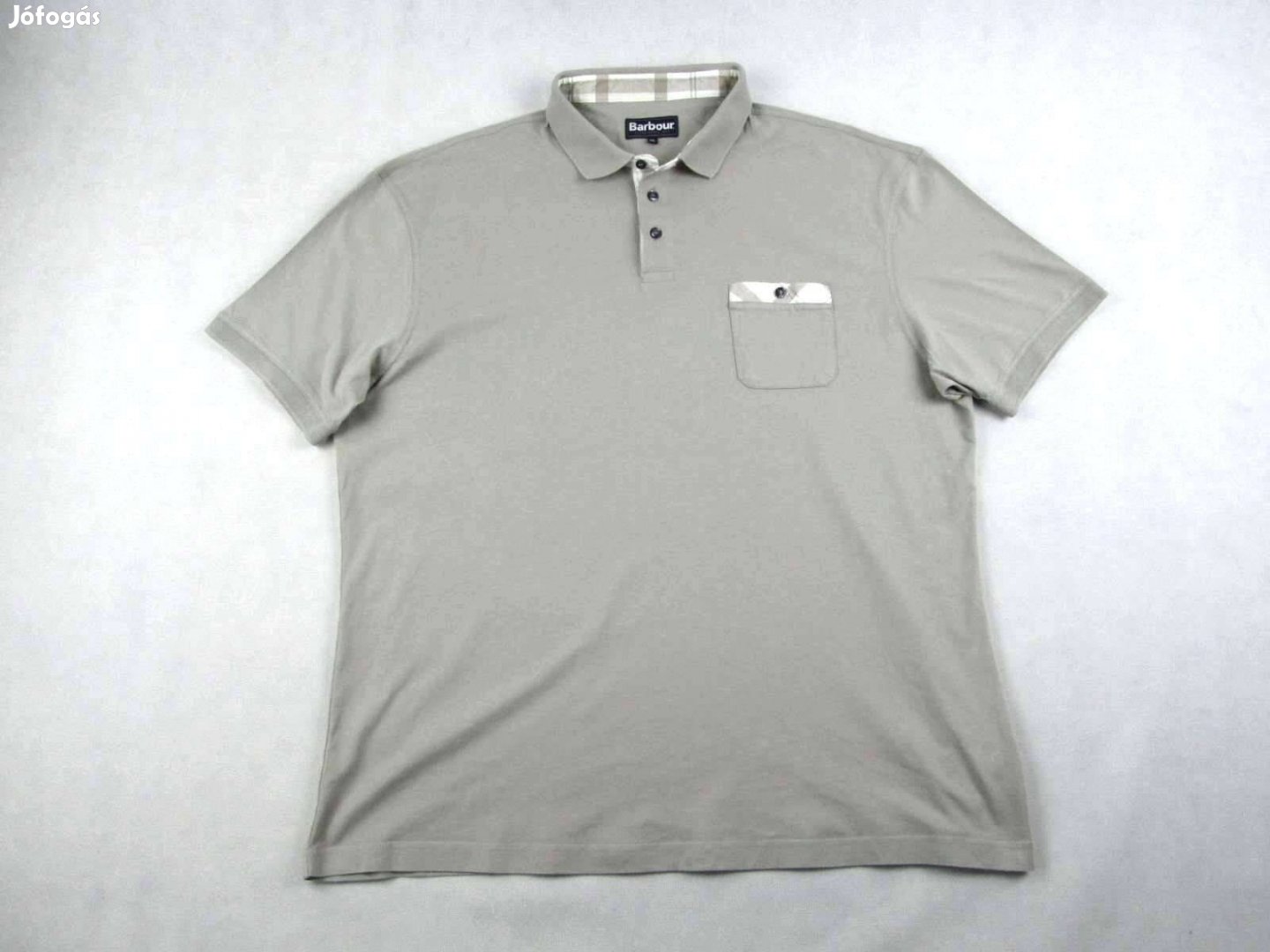 Eredeti Barbour 3XL Bézs Rövid Ujjú Férfi Galléros Póló