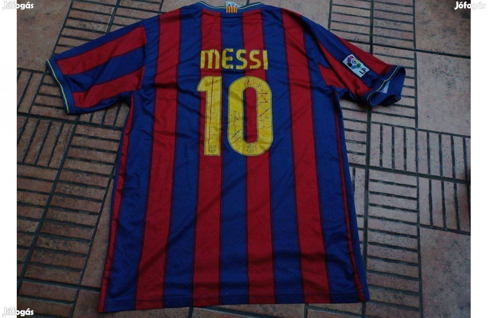 Eredeti Barcelona szurkolói Messi feliratos mez XL XXL